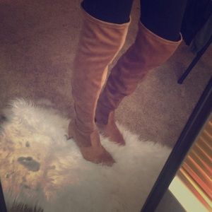 Khaki Knee High Boots